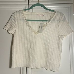 Francesca’s cream colored crop top
